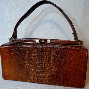 Amazing Vintage Alligator Box Purse
